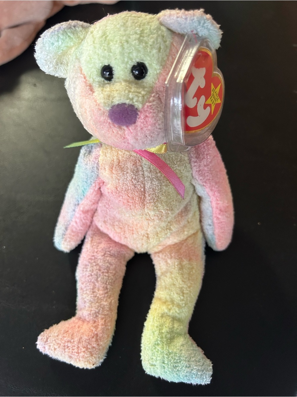 Ty GROOVY Pastel Rainbow Plush Bear Beanie Baby